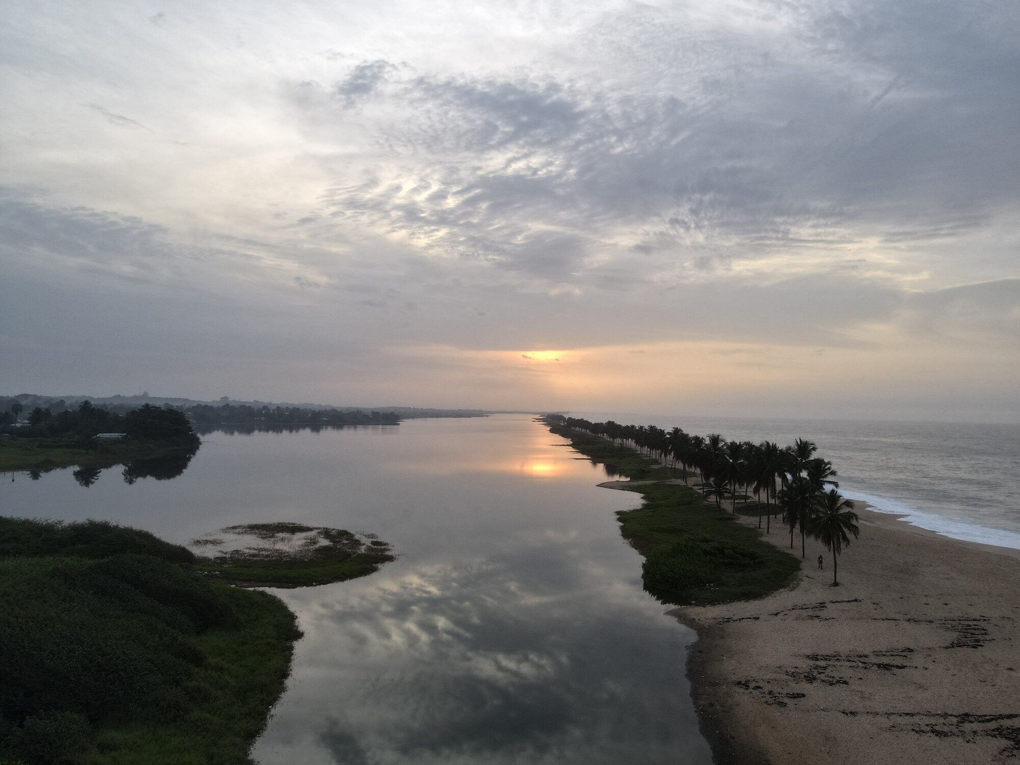 Lagoon Sunset Aerial