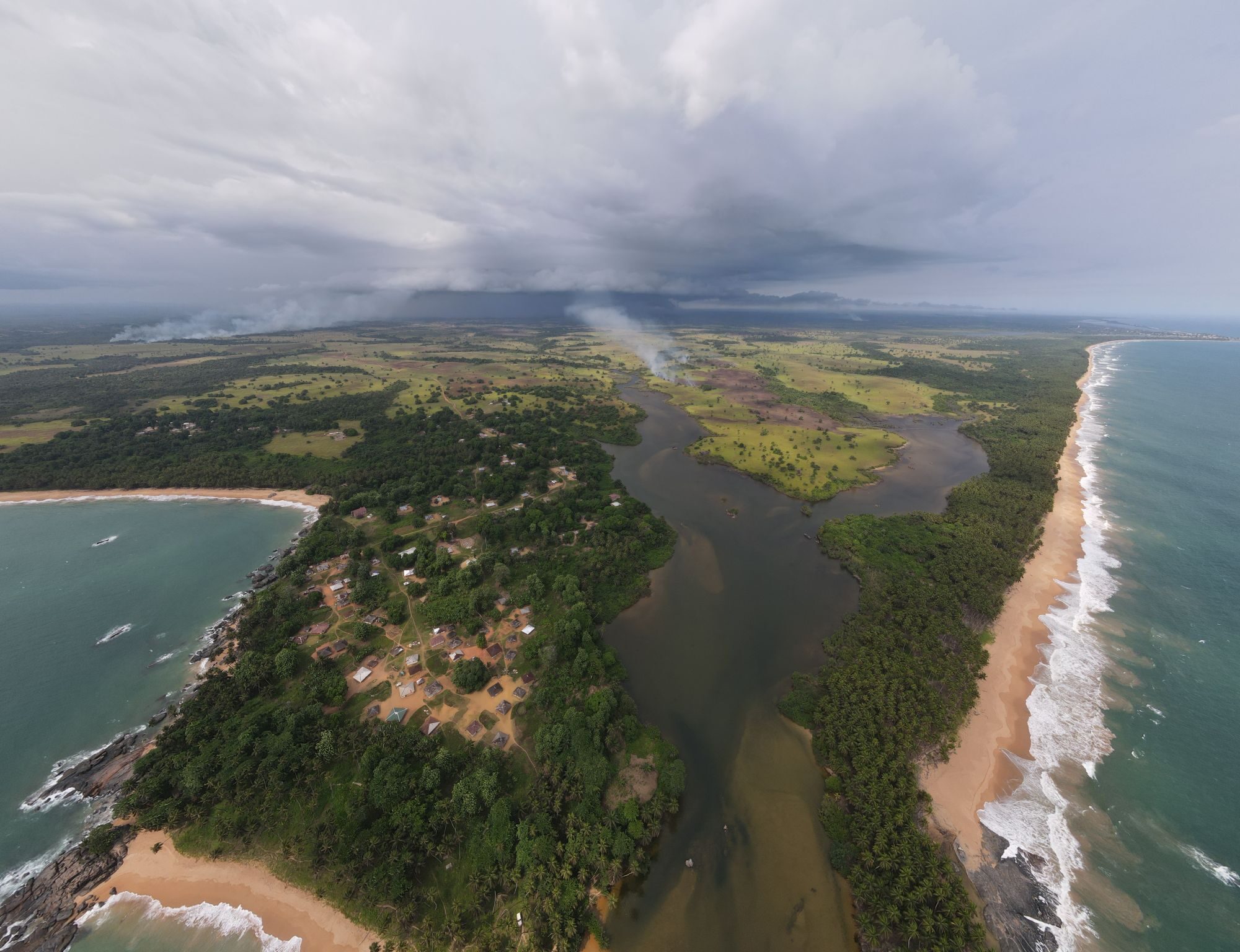 Twin Beaches and River Mouth Aerial