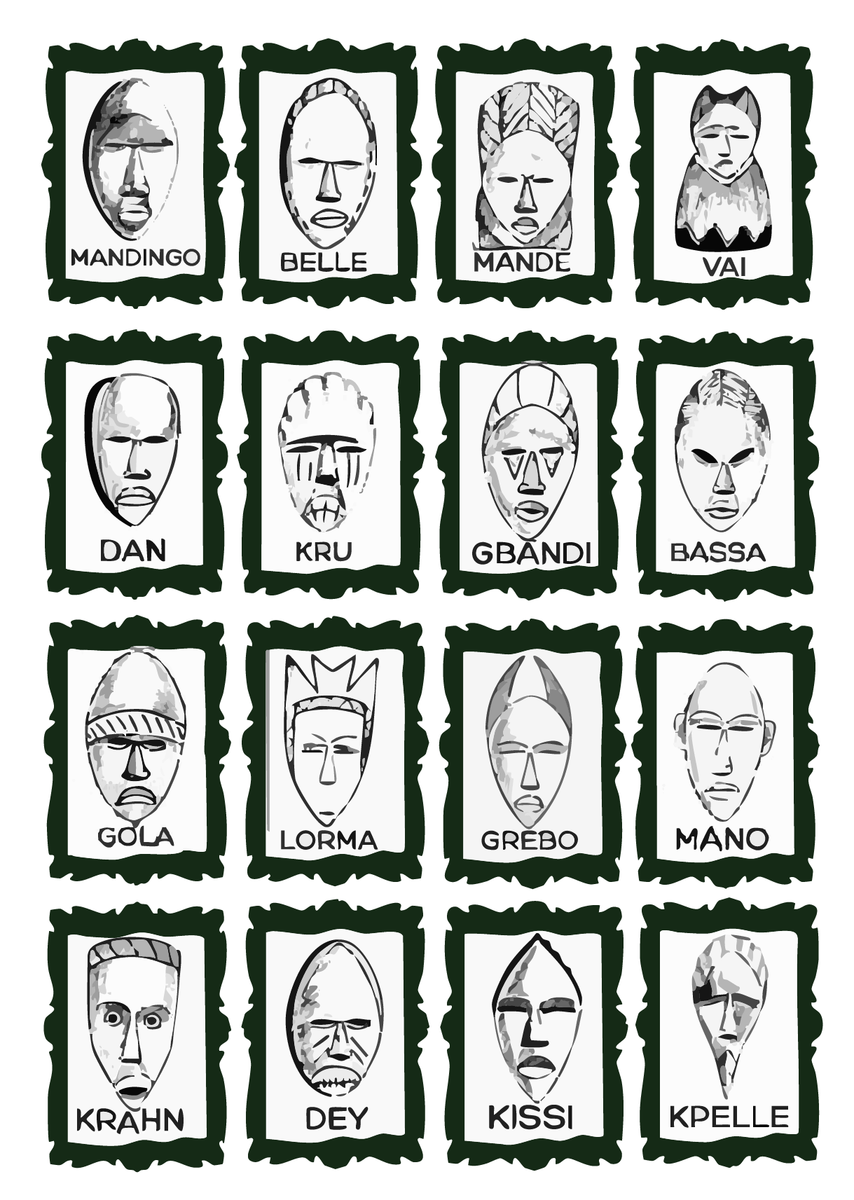 16 Tribal Masks Page 1