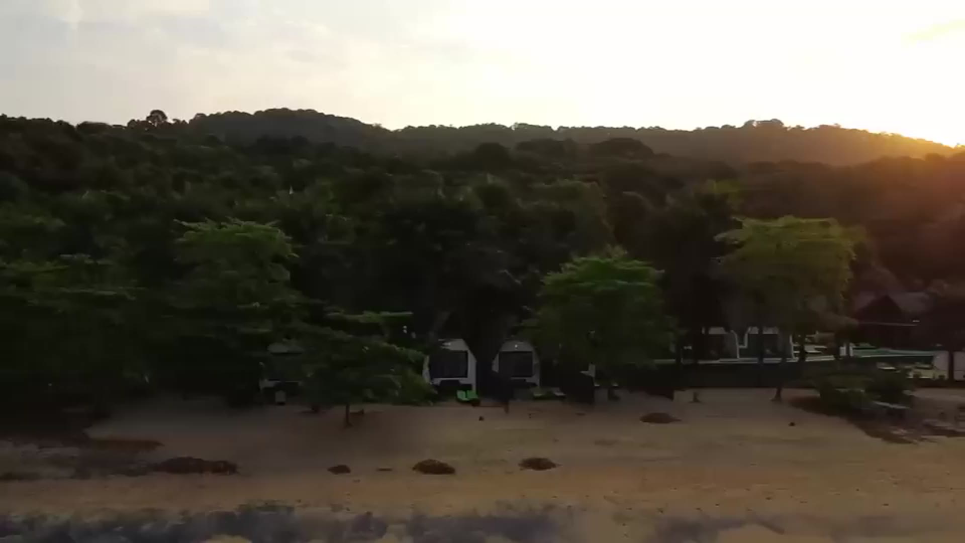 Green hills above a lake in Liberia