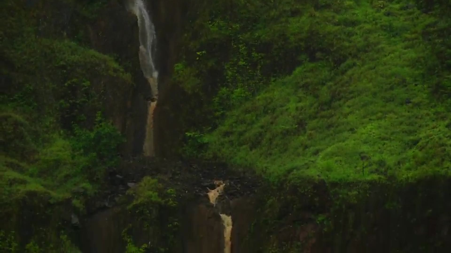 Waterfall through Liberian rainforest